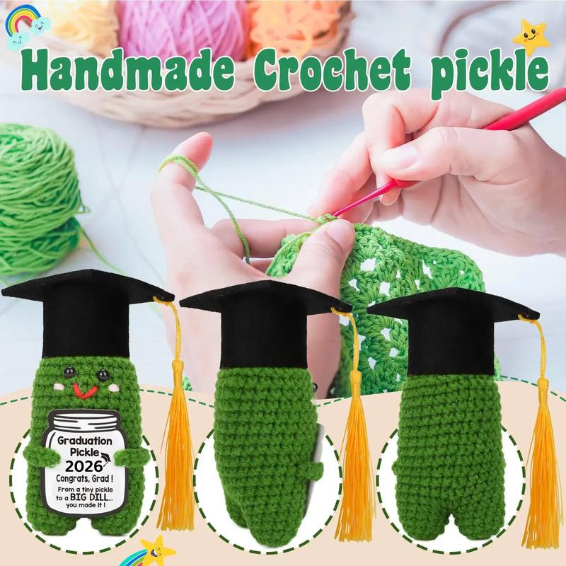 Handmade Crochet Graduation Pickle - Image 2