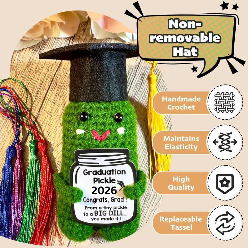 Handmade Crochet Graduation Pickle - Image 3