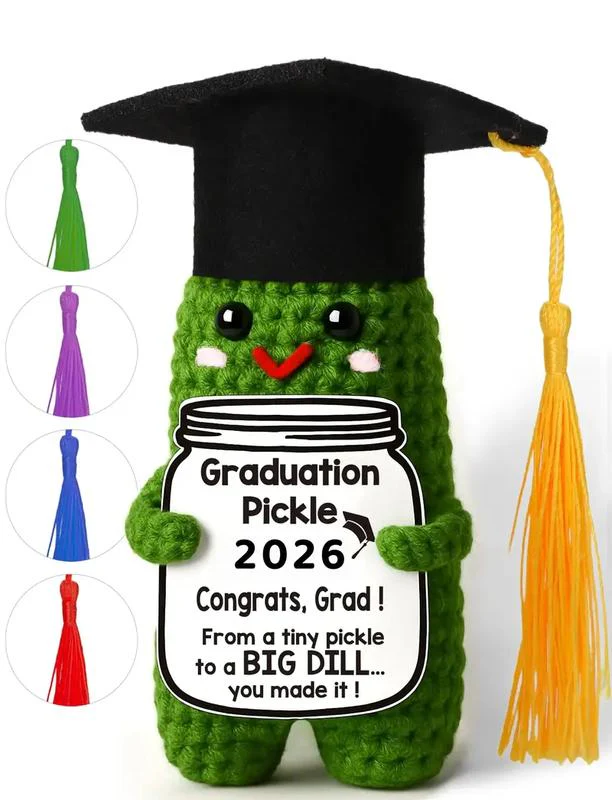 Handmade Crochet Graduation Pickle - Image 4