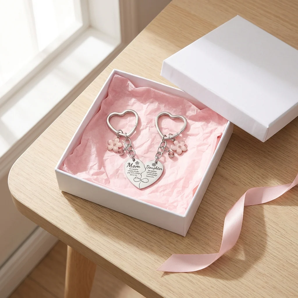 Mom & Daughter Matching Heart Keychain Set - Image 2